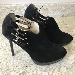 Michael Kors suede stiletto booties.